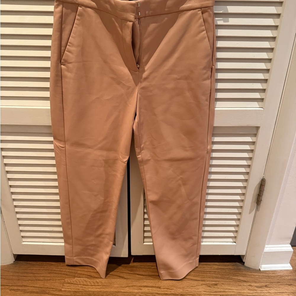 J. Crew Blush Straight Leg Leather Pants